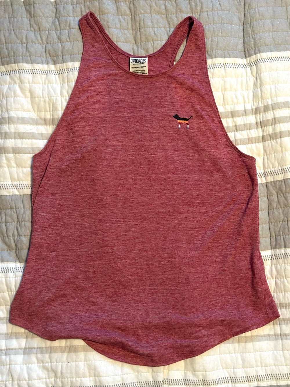 PINK Victoria's Secret Heathered Rose Racerback Tank